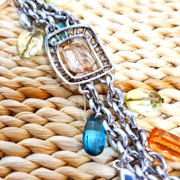 BRACELET SILVER W/ MULTICOLOR CHARMS - Picture 3 of 3